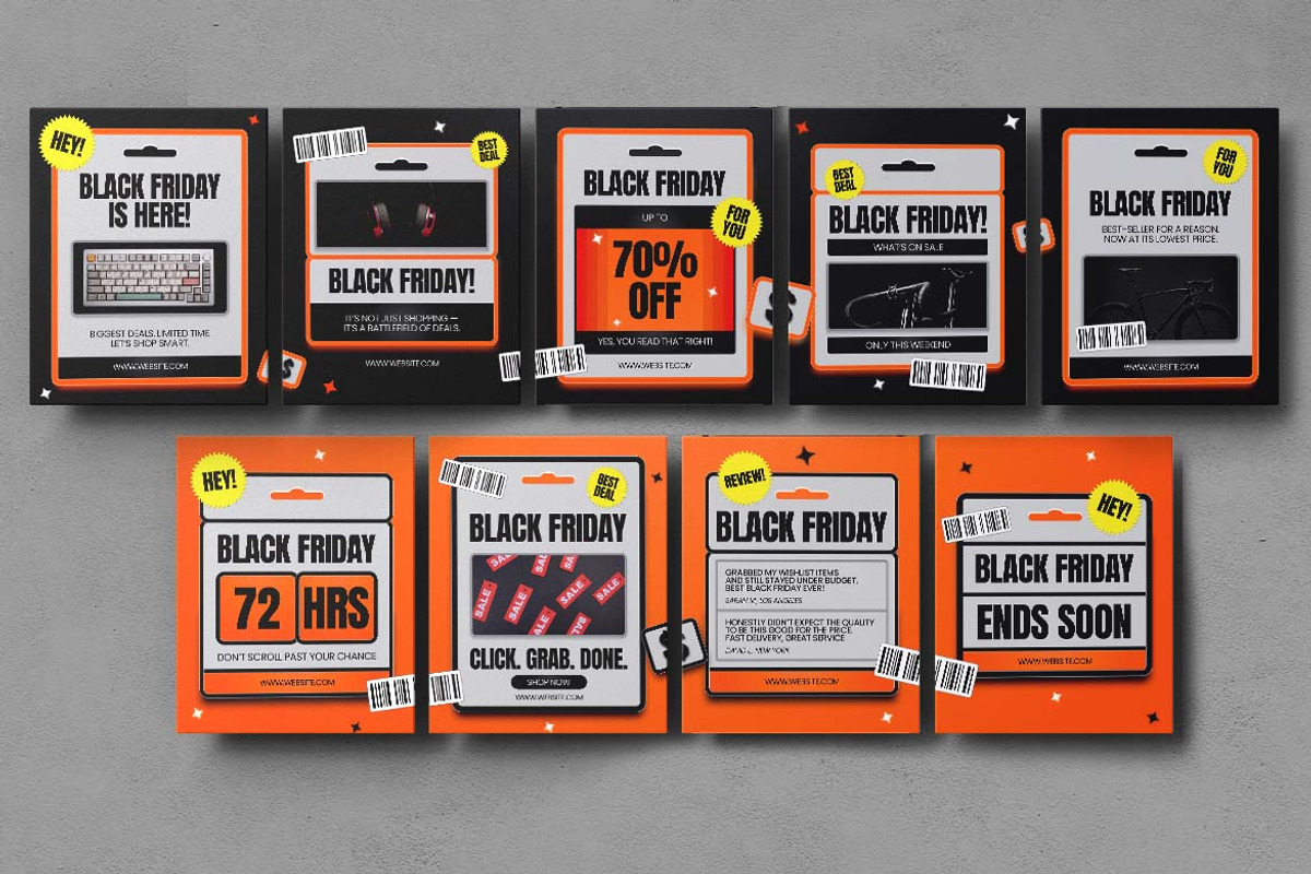Black Friday Sale Instagram Carousel, a Social Media Template by Attype (Photo 2 of 5)