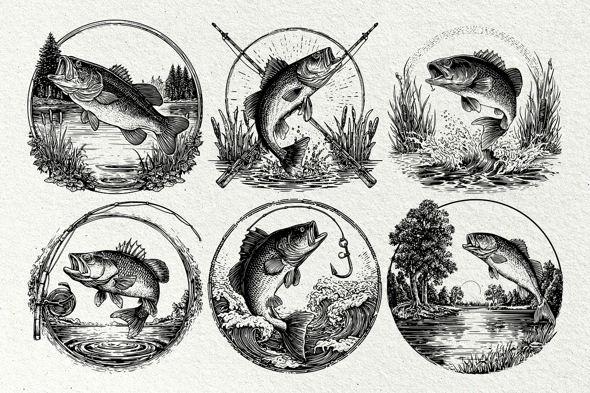 Splashing Fish Fishing Graphics, an Animal Illustration by DENIDigitalArtSudio (Photo 3 of 5)