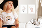 Pink Unicorn and Rainbow for kids, an Animal Illustration by polikarpovaart (Thumbnail 5 of 11)