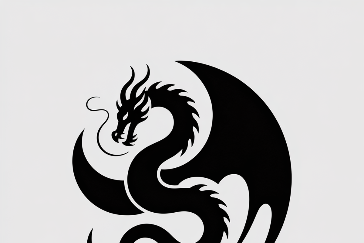 A bold dragon silhouette logo, an Illustration by Amazin_art (Photo 11 of 16)