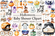 Halloween Baby Shower Clipart, an Illustration by Libby Wishes (Thumbnail 1 of 7)
