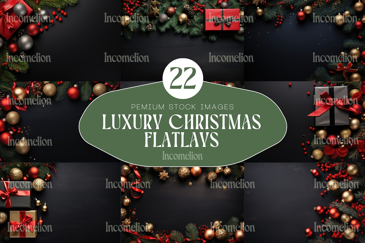 22 Elegant Luxury Christmas Flatlays, a Holiday Photo by Incomelion (Photo 1 of 6)