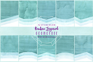 Watercolor Geometric Ombre Paper