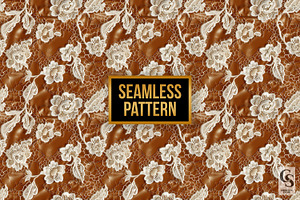 Brown Leather Lace Seamless Pattern