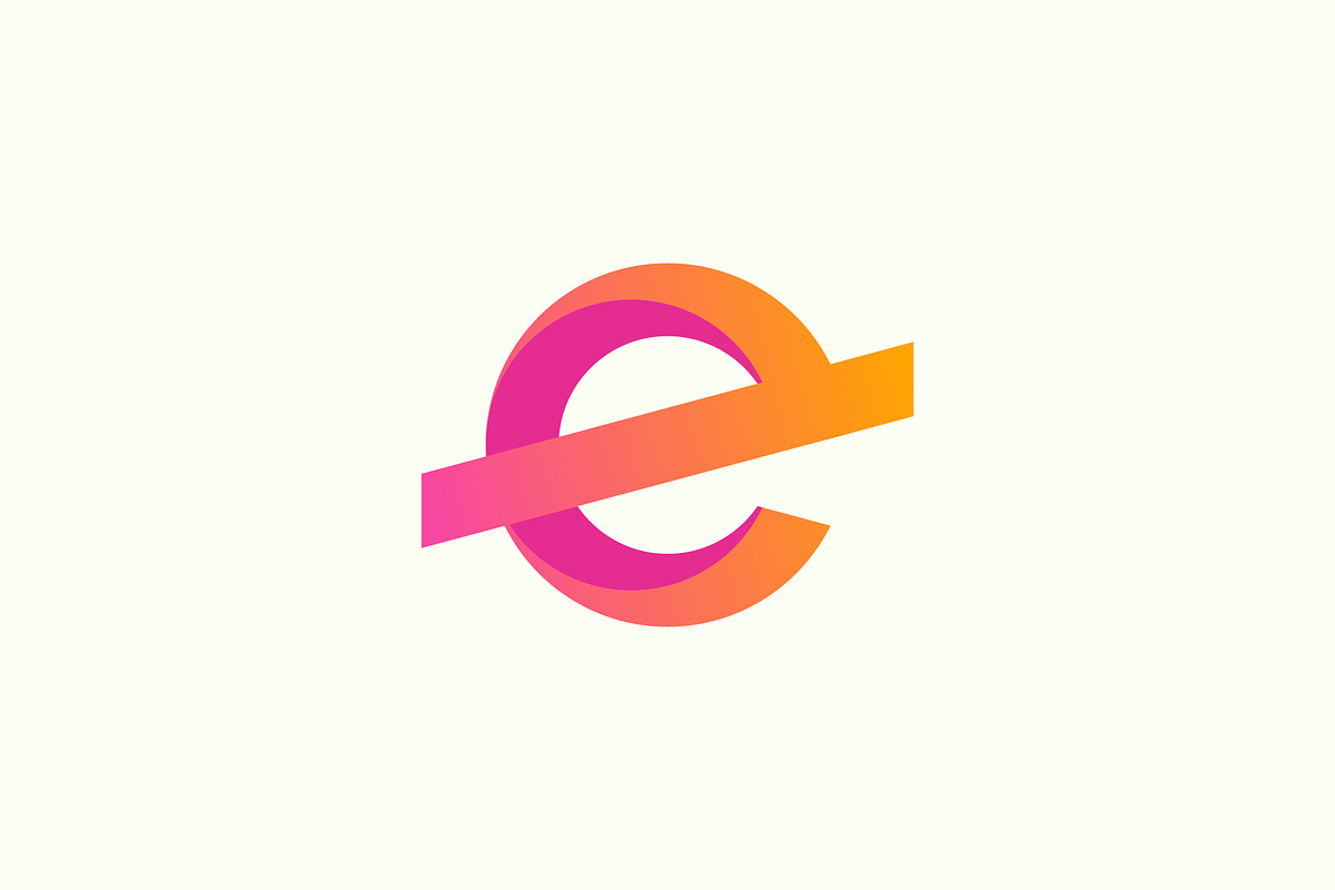 Letter E, Round Logo Mark