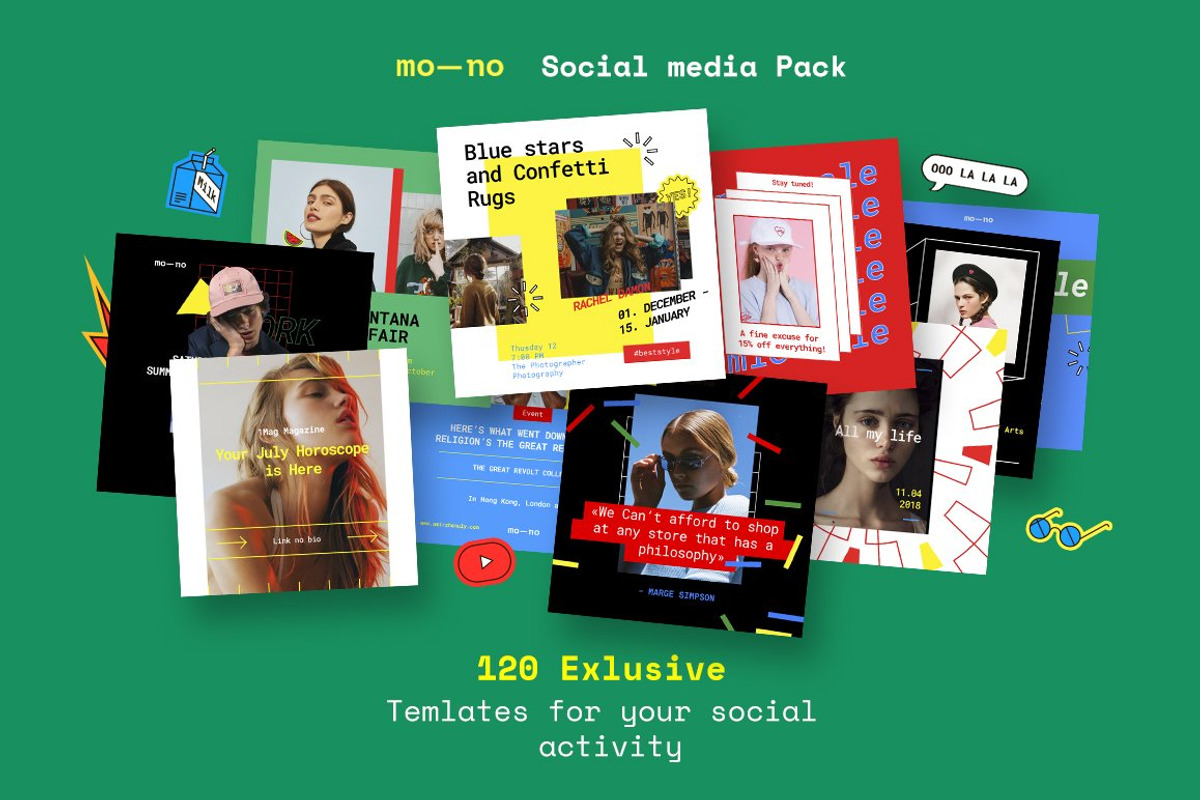 Mono Social Media Kit, a Social Media Template by Amirzhanuly (Photo 1 of 13)
