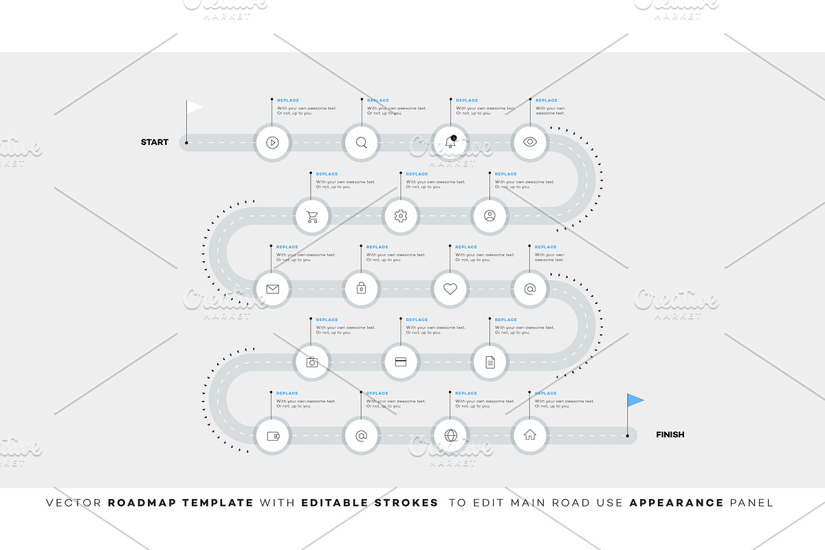 14 vector roadmaps, an Object Graphic by Alexey Yarkin (Photo 10 of 15)