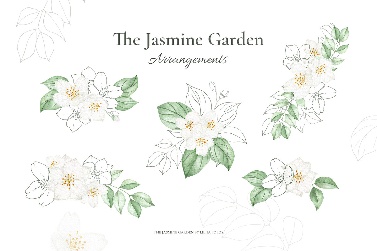 The Jasmine Garden. Watercolors, a Decorative Illustration by Liliia Polos Illustration (Photo 4 of 10)
