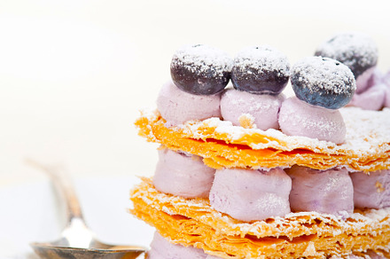 napoleon blueberry cake dessert, a Background Photo by keko64