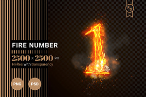 Fire Number 1 of burning flame (PSD)