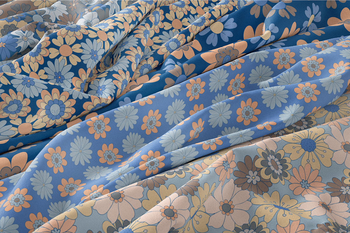 Trendy Retro Floral Patterns, a Pattern Graphic by Tiger and Flower (Photo 19 of 20)