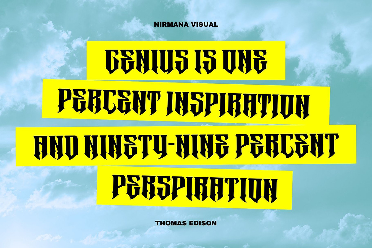 Metrim - Logo Font, a Blackletter Font by Nirmana Visual (Photo 6 of 16)
