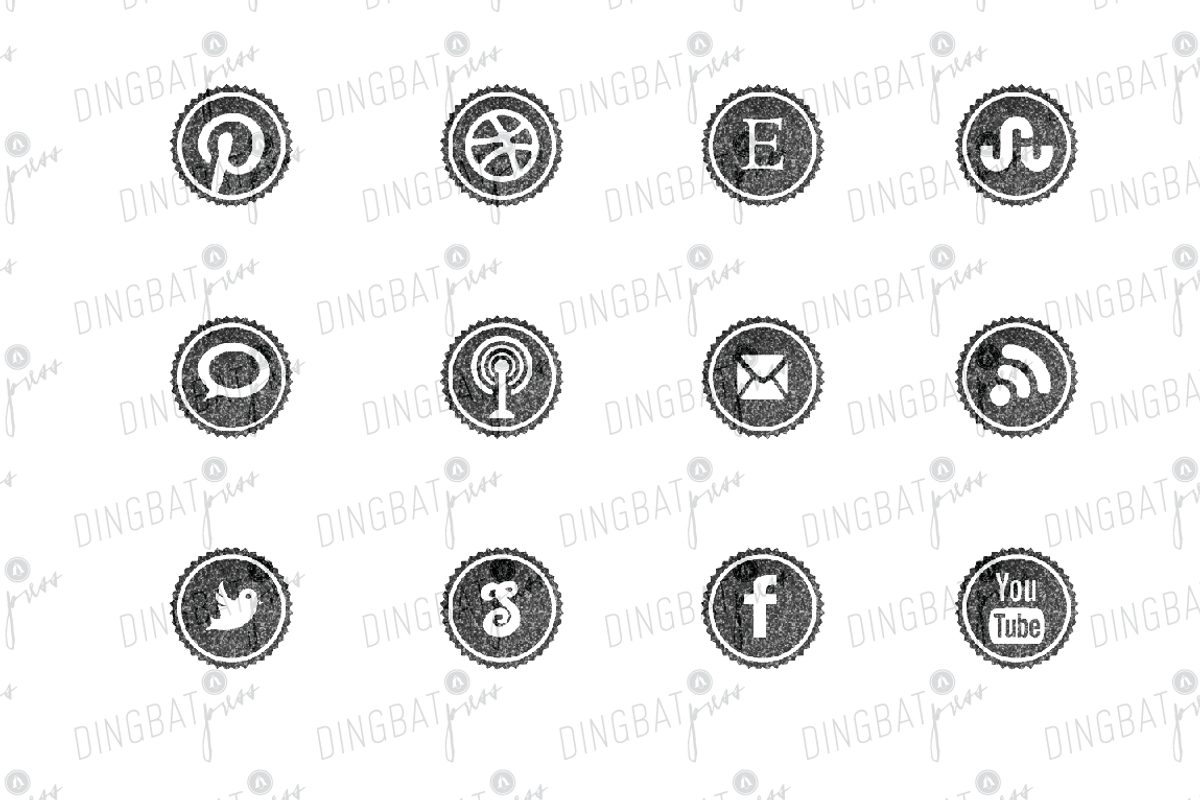 BLACK Glitter Social Media Icons, a Templates & Theme by AM
