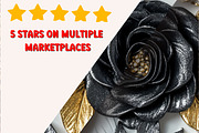 3D Sequin Black and Silver Roses, a Pattern Graphic by PrintablesByFranklyn (Thumbnail 4 of 6)
