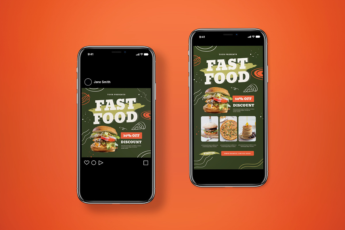 Fast Food Menu Promotion Flyer Set, a Flyer Template by graphicook
