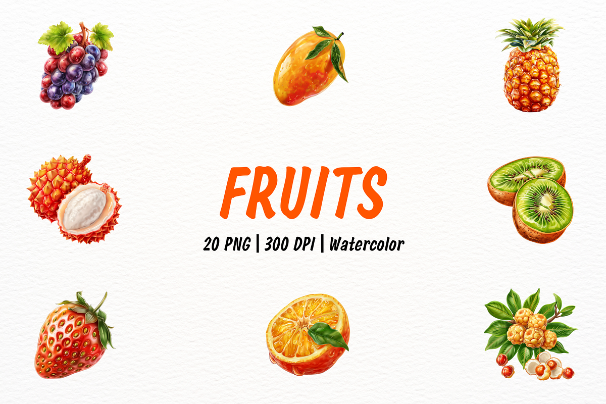Hyperrealistic Watercolor Fruits, a Food Illustration by New-School-Wave (Photo 1 of 5)