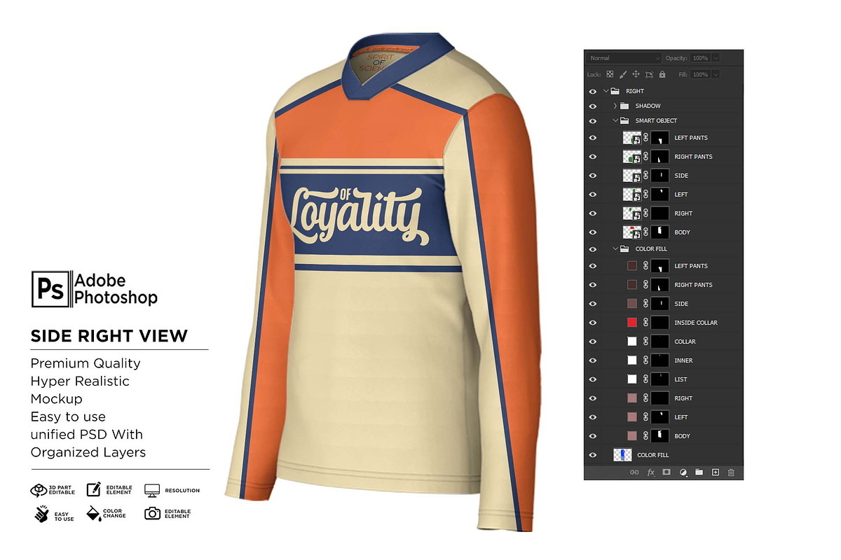 T-Shirt V-Neck Long Sleeve Mockup, a Shirt Mockup by Nanggroe Scripting (Photo 6 of 7)
