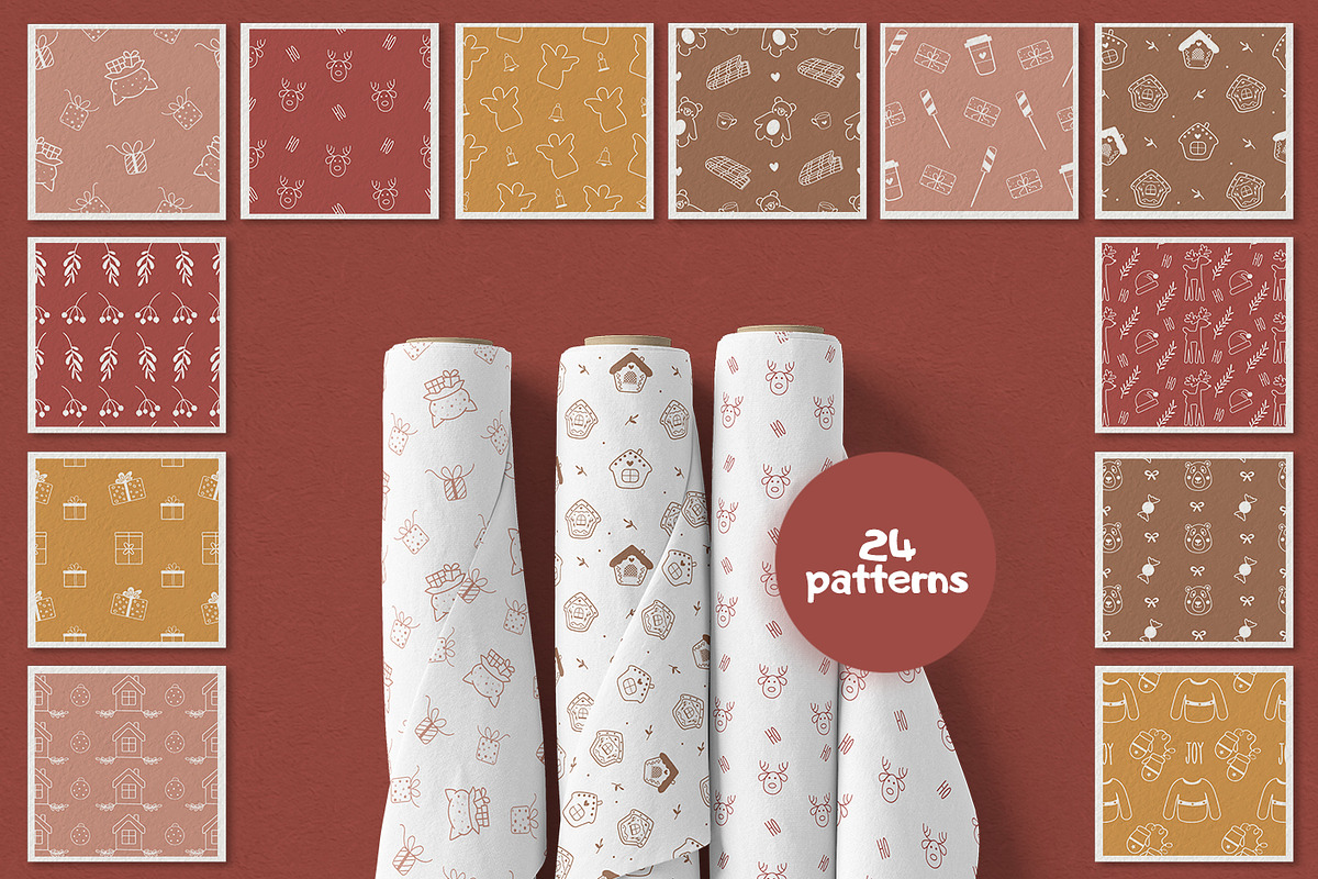 Cozy Christmas - Clipart & Patterns, an Illustration by JT_Design_Art (Photo 7 of 11)