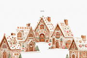Watercolor Retro Gingerbread House, a Decorative Illustration by ThaismotaCreativeCo (Thumbnail 6 of 10)