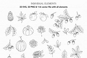 Fall Foliage Line Art, an Object Graphic by CaraulanStore (Thumbnail 2 of 8)