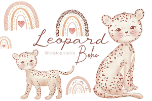 Leopard, Cheetah, rainbow boho