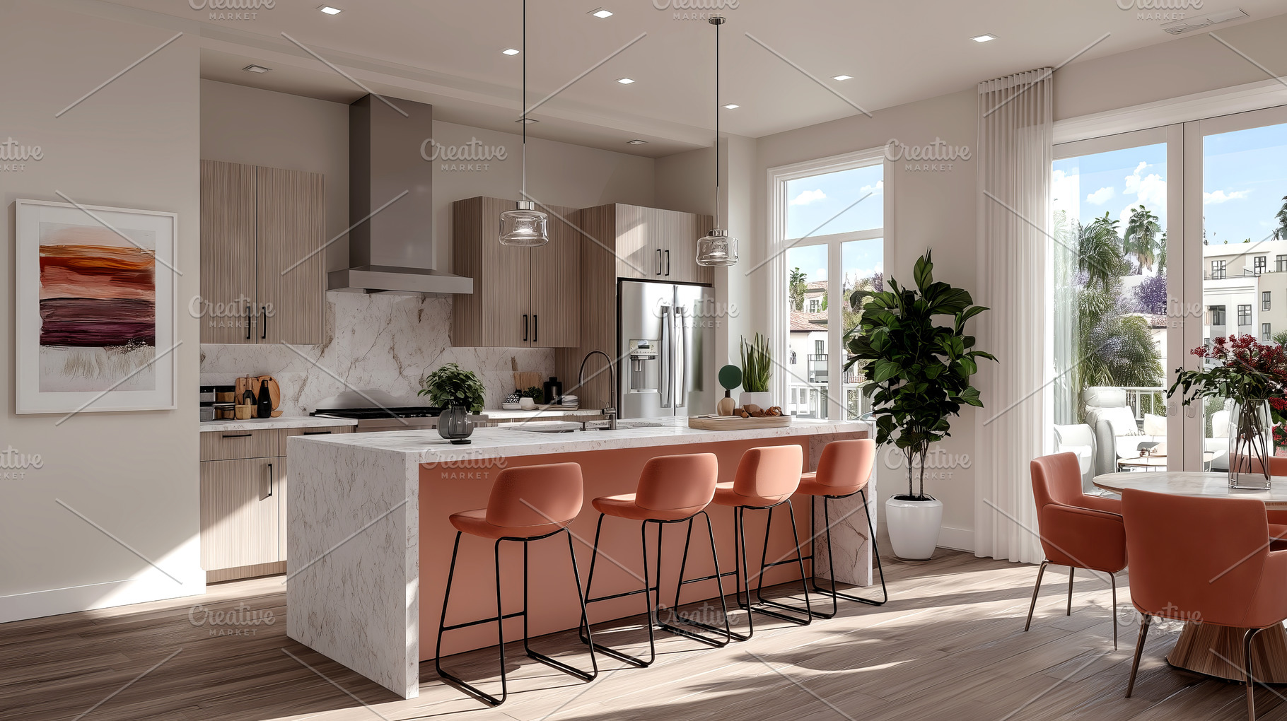 Modern Kitchen Interior, an Architecture Photo by Ocean Digital Art