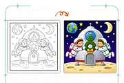 Christmas in Space Coloring Book, a Seasonal Illustration by Coco Bloom (Thumbnail 6 of 7)