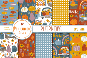 Pumpkins Clipart And Paper Pack