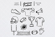 American Football Doodles Clipart, an Object Graphic by Guavanaboy (Thumbnail 1 of 3)