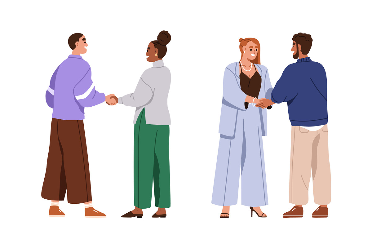 Handshakes of business people set, a Person Illustration by Good Studio (Photo 2 of 5)