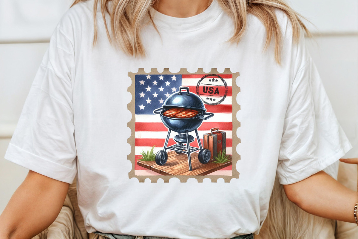 4th of July Postage Stamps Clipart, an Illustration by Pixels.Craft (Photo 4 of 7)