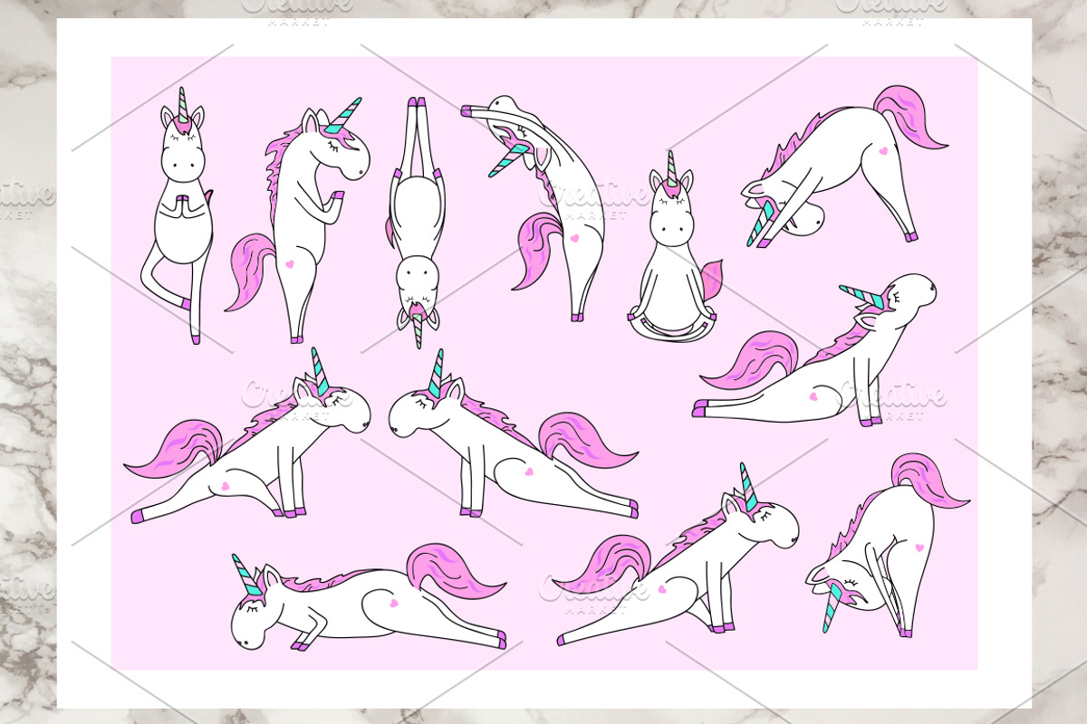 Unicorn's yoga set, an Illustration by CallMeStasia (Photo 3 of 6)