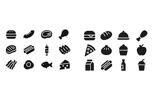 Different types of food icons, a Food Illustration by ZinetroN