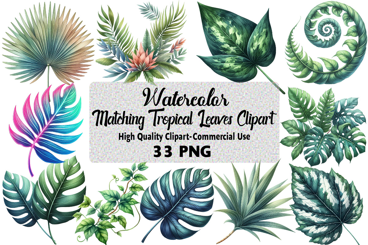 matching Tropical Leaves Bundle, an Illustration by Daily.Designs (Photo 1 of 5)