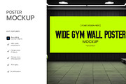 Wide Gym Wall Poster Mockup, an Advertising Mockup by graphypix (Thumbnail 2 of 4)