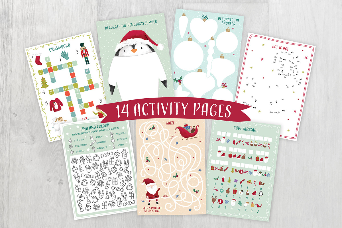 Christmas Activity Pages - Download, a Seasonal Illustration by Doodle Dibs (Photo 4 of 4)