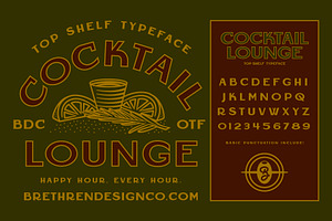 Cocktail Lounge Display Font, a Sans Serif Font by Brethrendesignco