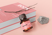 Amber Glass Cosmetic Bottle Mockups, a Cups & Container Mockup by pmvch (Thumbnail 7 of 26)