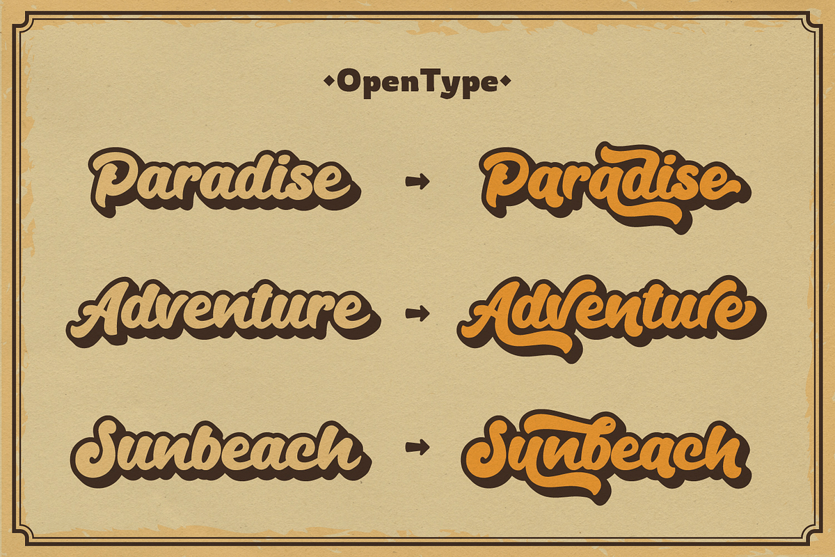 Andala - Groovy Retro Font, a Script Font by Auratype (Photo 4 of 11)
