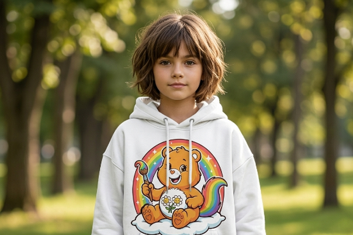 Bear holding Paintbrush Rainbow, a Shirt Mockup by Vector Stall (Photo 4 of 16)
