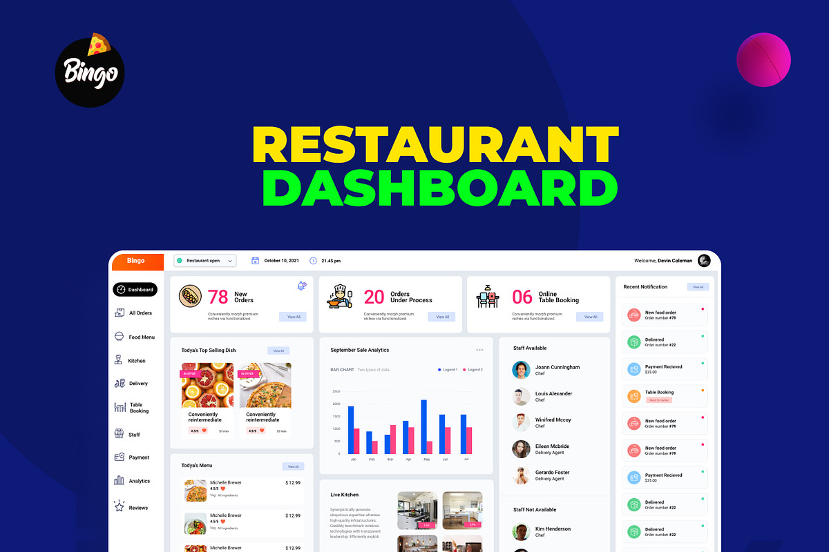 Bingo | Food & Restaurant UI kit, a Templates & Theme by D2OOZ (Photo 4 of 4)