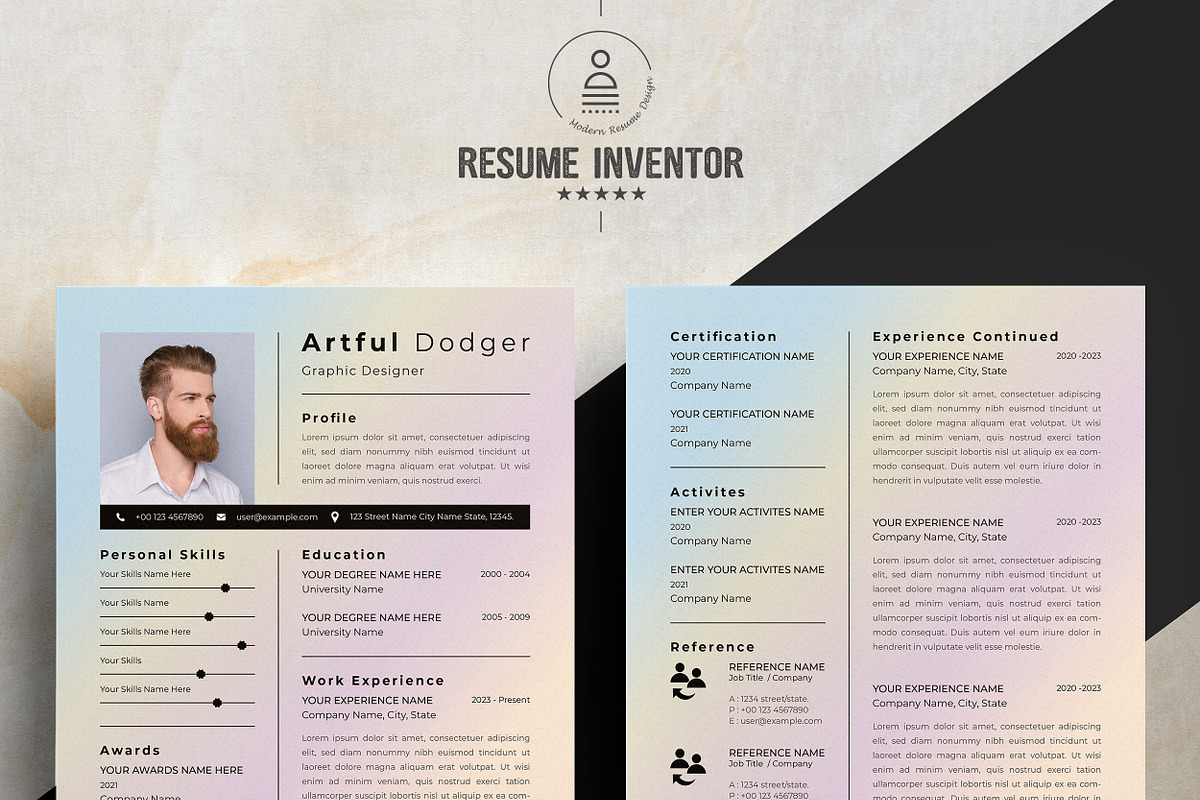 Editable Resume with Icons & Sections preview 2