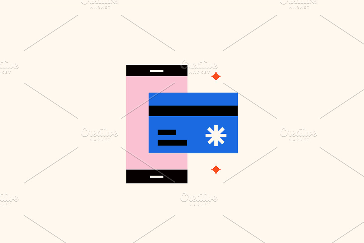 Vector illustration mobile money, a Finance Illustration by Visual Sanctum