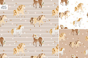 Floral horse clipart & patterns, an Animal Illustration by tatiletters (Thumbnail 3 of 9)