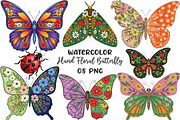 Hand-Drawn Floral Butterfly PNG Bund, an Illustration by CraftArtStudio (Thumbnail 1 of 6)