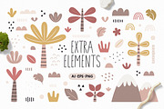 Cute Dinosaur Girl Clipart, Patterns, an Animal Illustration by Ejevyaka (Thumbnail 3 of 9)