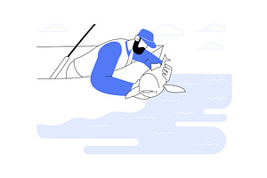 Saltwater fishing isolated cartoon, a Person Illustration by Visual Generation