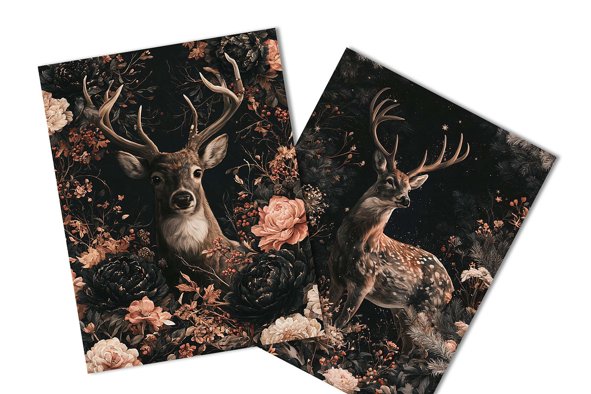 Dark Fantasy Deer Journal Paper, a Background Graphic by BusyDaydesign (Photo 4 of 7)