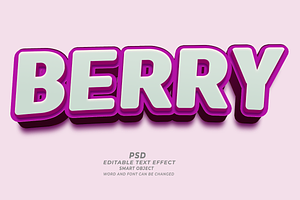 Berry PSD 3D Editable Text Effect