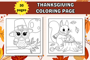 Cute Thanksgiving Coloring Page